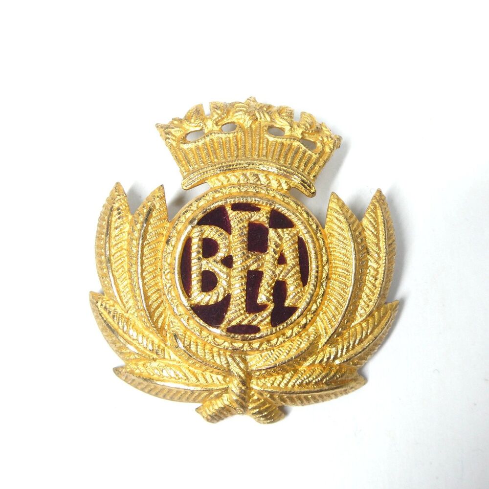 BEA Air Crew Uniform Hat Badge Goldtone Metal Vintage British European Airways